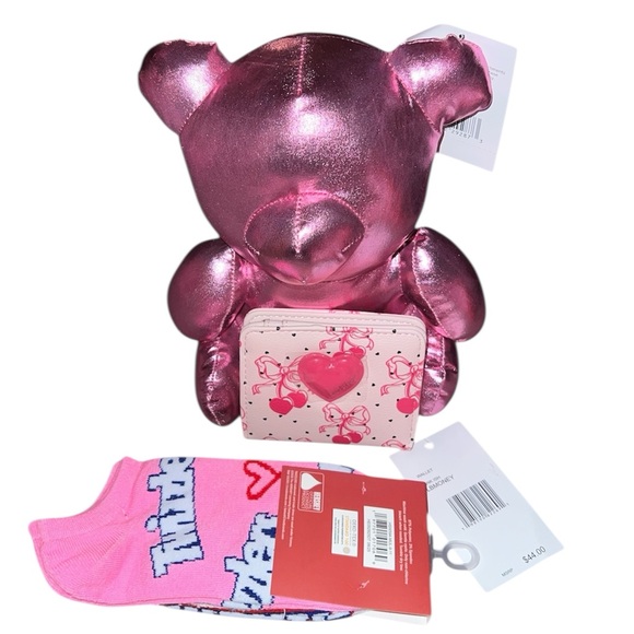 Betsey Johnson Handbags - Betsey Johnson Wallet,Pink Metallic Bear and  Twizzlers Socks bundle